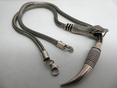 Vintage Sterling 925 SNAKE Wheat Chain Convertible Lariat Necklace & Bracelet