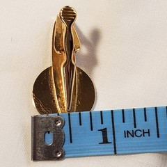 UN Blue &White Enamel Medallion Vtg Commemorative Cufflinks & Tie Bar Gold Tone