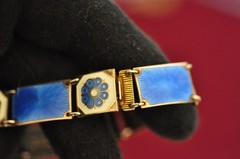 STUNNING! David Andersen Norway Sterling Silver Guilloché Enamel Bracelet @ $465