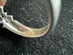 Modernist 925 Sterling Silver Zig Zag CZ Size 9.75