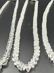 Vintage Japanese Rock Crystal Necklace Lot of 4 Faceted Clear Quartz Silver