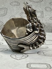 Margot De Taxco Mexico Sterling Silver Koi Fish hinged cuff Bracelet #5207