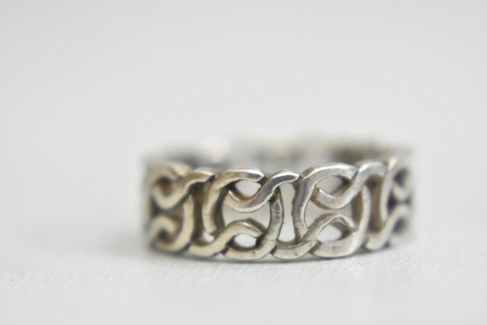 Celtic Rope ring size 5.50 braided pinky band sterling silver biker women girls