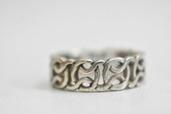 Celtic Rope ring size 5.50 braided pinky band sterling silver biker women girls