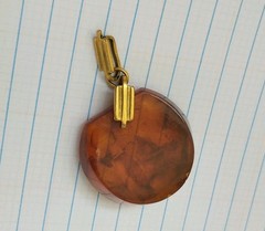 NATURAL OLD pressed ANTIQUE BALTIC AMBER BRACELET. Pendant