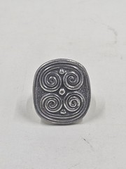 John Friese Denmark Pewter Ring Celtic Spiral Adjustable Band Signed