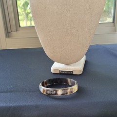 Vintage Natural Buffalo Horn Bangle Bracelet Marbled Boho Minimalist