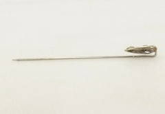 10K Vintage Art Deco 1920s White Gold Diamond .09ct Blue Gemstone Stick Pin 1.1g