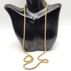 Classic Rope Twist Gold Tone Multi Link Chain Vintage Unisex Necklace 30 Inch