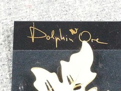 Dolphin One Leaf Fall Brooch Pin Autumn Goldtone