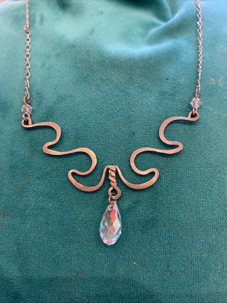 VTG Sterling Silver .925 Signed N/A Aurora Borealis Swirl Necklace 18”