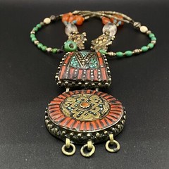 Old Traditional Vintage Piece Of Tibetan Tradition Amazing Ethnic Art Necklace