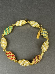 Camrose & Kross Jacqueline Kennedy Fabergé Style Egg Bracelet W/Box &COA