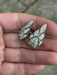 Art Deco Style Round Cut Lab Created Diamond Engagement 925 Silver Stud Earrings