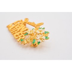 Danecraft Vintage Grandmother Pin Brooch Special Floral Gold Mother’s Day BinA10