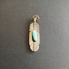 Sundancer Jewelry Co Turquoise Silver Feather Pendant SJC