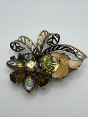 Edlee Molded Glass Multicolor Rhinestone Brooch