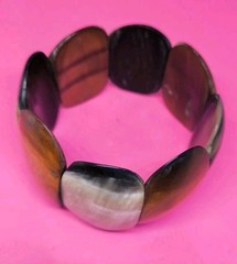 Vintage Animal Natural Bone or Horn Cream Brown Bracelet Handmade