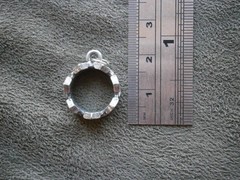 Royal Crown Chunky Vintage Pewter Silvertone Bracelet Charm Pendant 2.4g