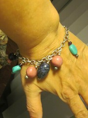 (R Carolyn Pollack 925 Sterling Silver Multi Stone Dangle Magnet Bracelet 41.4g