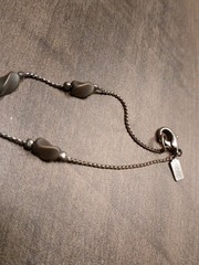 Vintage Revlon Necklace- Gray Bronze Floating Beads Cable Jewelry 18″ Length