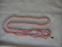 VINTAGE BEAD MEDLEY 3 LAYER IRREGULAR 8mm ROSE QUARTZ 30″ ENDLESS BEAD NECKLACE