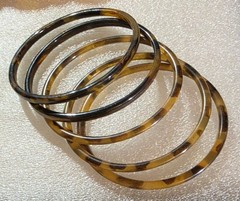 Vintage All Faux Tortoise Shell Lucite Old Plastic Bangle Cuff Bracelet Big Lot