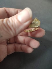 VINTAGE TEXTURED MARKED KARATCLAD 18kt H.G.E. MEN’S RING 60s