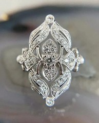 Art Deco Vintage Style Round Lab Created Diamond 14K White Gold FN Wedding Ring
