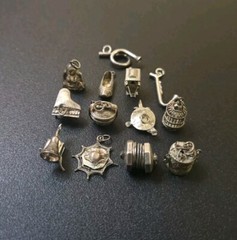 Victorian Silver Plate Charm Set