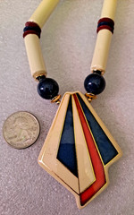 Vtg Americana Red White & Blue Jewelry Lot Necklace Flag Pins Earrings