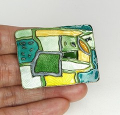 Very RARE Gorgeous Vintage David-Andersen Four Seasons Enamel Brooch “Summer”