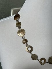 Antique 1930s-40s Coin Currency Necklace British India Anna Pice King George