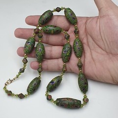 Vintage Venetian Style Amazing Gabri Eyes Glass Beaded Necklace