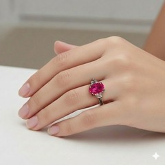 Vintage Platinum Engagement Ring 2.30ct. Natural Burma Oval Ruby AGL CERT