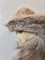 Flapper Lady Brooch Pin 2.5″ Mink Fur Art Deco Beautiful Unique