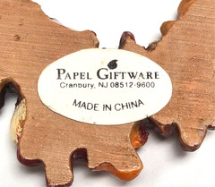 Vintage 80’s Papel Giftware Festive Autumn Fall Leaf & Acorn Wreath Pin / Brooch