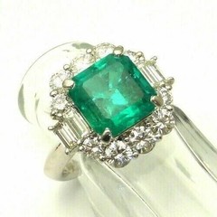3.8Ct Art Deco Style Green Lab Created Emerald Engagement 14K White Gold FN Ring