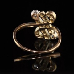 1910’s Art Nouveau Style LabCreated Diamond Art Deco Engagement 14K GoldFN Ring