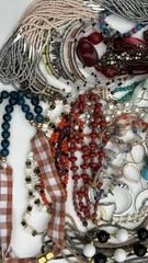 VTG Beaded Large Nice Jewelry Lot Of 40 Necklaces Bracelets Earrings SEE PICS