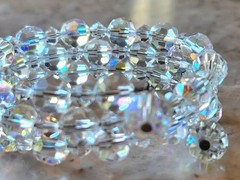 Vintage Gorgeous Amazingly Sparkly Auroa Borealis Crystals Wrap Bracelet