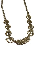 Vintage MCM Necklace Sarah Coventry Clear Yellow Green Rhinestone 16-18″