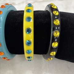 Vintage Juicy Couture Resin Bangle Bracelets With Rhinestones Lot Of 3