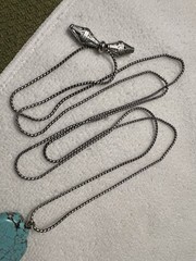 SOUTHWESTERN SILVER TONE FAUX TURQUOISE STONE LARIAT WRAP NECKLACES ADJUSTABLE