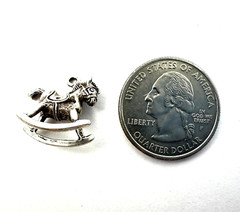 .925 Sterling Silver Charm – Tiny Rocking Horse – Tested Very Good Condition