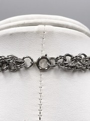 Vintage Necklace Silver Tone Multi Chain Tassel