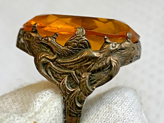 Antique Sterling Silver Ring Fine Jewelry Size 3.25 Band Mythological Asian Bird