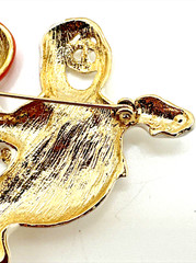 Vintage Halloween Ghost Brooch Enamel Pumpkin Jack O Lantern Statement Pin 2×2″
