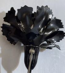 Francois by Coro Large Black Enamel and Cubic Zirconia Brooch/Pin