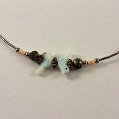 Vintage Shell Fetish Bird and Heishi Bead Choker 1970s – 1990s